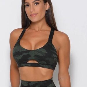 Bombshell Sportswear Camo Sports Bra Small - Pads included